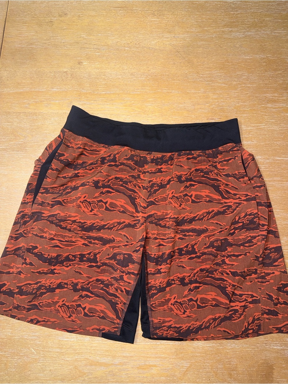 lululemon Men's Athletic Shorts in Orange and Black Print